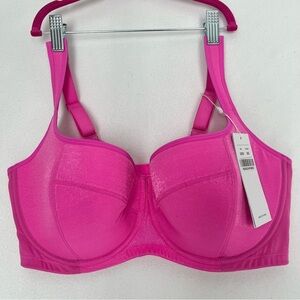 HSIA Bra Barbie Pink Padded Underwire Wide Adjustable Straps Metallic Size 38DD